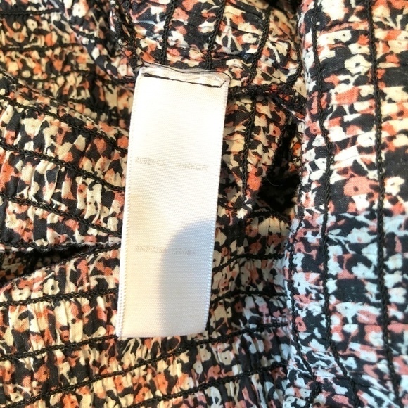 Rebecca Minkoff Dress Cotton Smocked Red Multi Floral (M) - Picture 11 of 13
